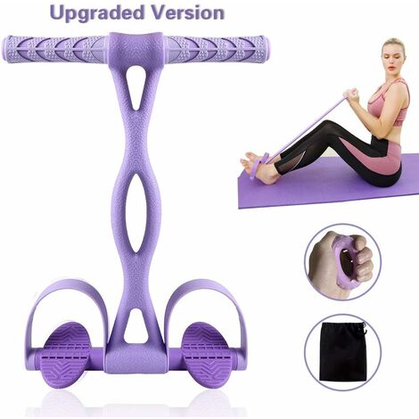 MINKUROW Multifunktions-Spannseil, Bodybuilding-Expander, elastisches Widerstandsband, Yoga-Übungsgerät, Taillen-Arm-Beintrainer, tragbares Heim-Fitnessgerät für Fitness-Schlankheitstraining (lila)
