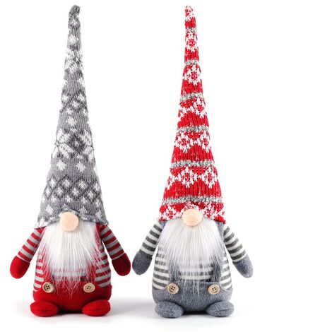 MINKUROW Muñeca De Navidad Sueca, Muñeca De Navidad Sueca, 2 Piezas Papá Noel Sueco, Muñeca De Navidad Hecha A Mano Sin Rostro, Decoración De Gnomo De Navidad, Elfo De Navidad Escandinavo, Adornos De 