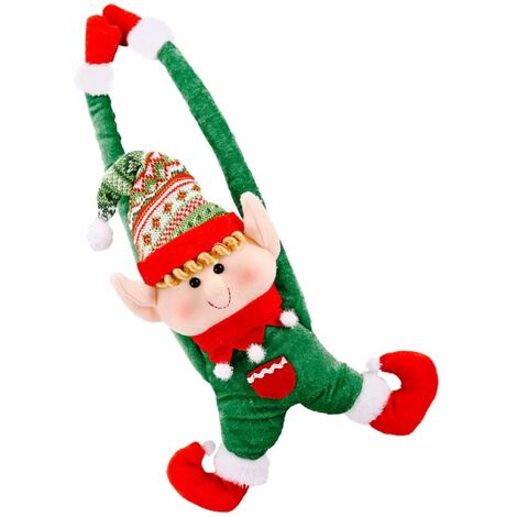 MINKUROW Navidad Cortina Hebilla Navidad Ventana Decoraciones Duende Cortina Tieback Gancho Navidad Ventana Decoración (Verde)