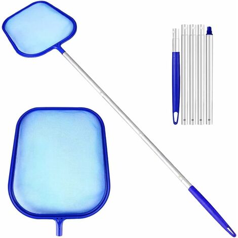 MINKUROW Oberflächenkescher, Oberflächenkescher für Schwimmbecken, Schwimmkescher mit Griff, feinmaschiges Netz, 58,5 cm  153 cm, für Schwimmbecken, Spa, Teiche, Springbrunnen, Aquarium