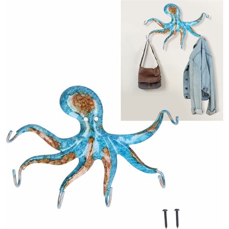 MINKUROW Octopus Wall Hook, Octopus Wall Hook Octopus Key Hooks Appendiabiti A Parete Gancio Decorativo Per Ingresso, Porta O Bagno
