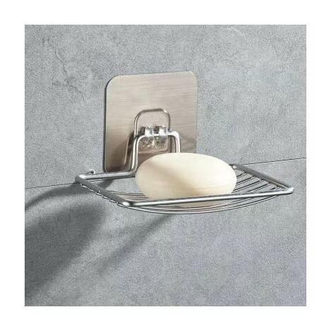 MINKUROW Ohne Bohren Handseifenschale, Edelstahl Seifenschale Schwammhalter für Dusche, Küche, Badezimmer. Krawatte und Regenmantel Grau