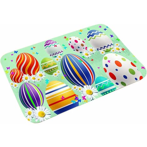 MINKUROW Osterhasen-Fußmatte Hasen-Eingangsmatte Rutschfeste Willkommensmatte Dekorative Badezimmermatte für die Küche zu Hause (40 x 60 cm)