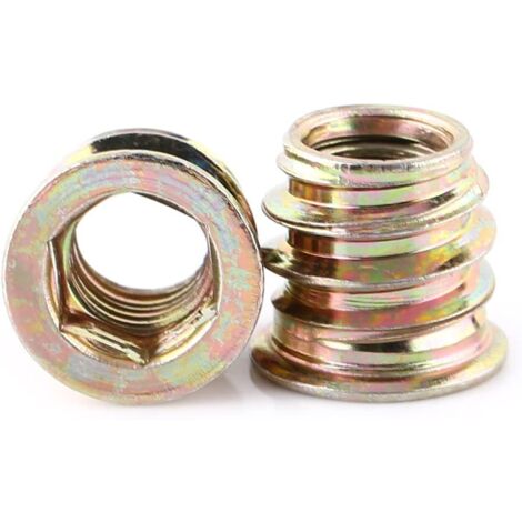 MINKUROW Packung mit 20 Stück M10 Sechskantmuttern mit Gewinde aus Zinklegierung, Sortiment an Einlegemuttern aus Zinklegierung (M8x13mm)