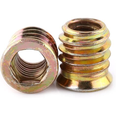 MINKUROW Packung mit 20 Stück M10 Sechskantmuttern mit Gewinde aus Zinklegierung, Sortiment an Einlegemuttern aus Zinklegierung (M8x15mm)