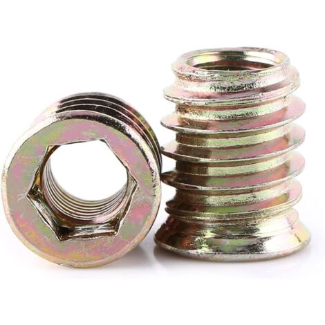 MINKUROW Packung mit 20 Stück M10 Sechskantmuttern mit Gewinde aus Zinklegierung, Sortiment an Einlegemuttern aus Zinklegierung (M8x17mm)