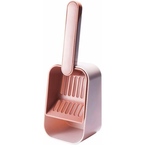 MINKUROW Pala Per Lettiera Per Gatti Pala Per Lettiera Per Gatti A Manico Lungo Pala Per Lettiera Per Gatti Con Contenitore （Rosa）