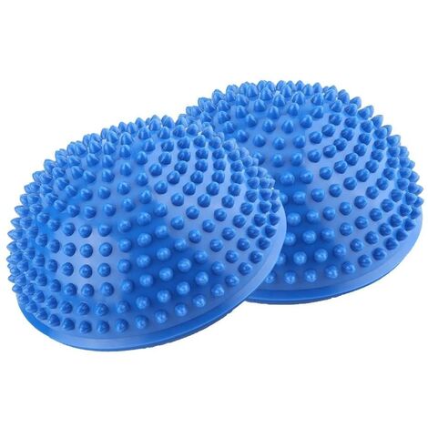 MINKUROW Palla Per Massaggio Ai Piedi, Pvc Yoga Emisferi Massaggio Esercizio Trainer Palla Per Equilibrio Fitness (Blu)