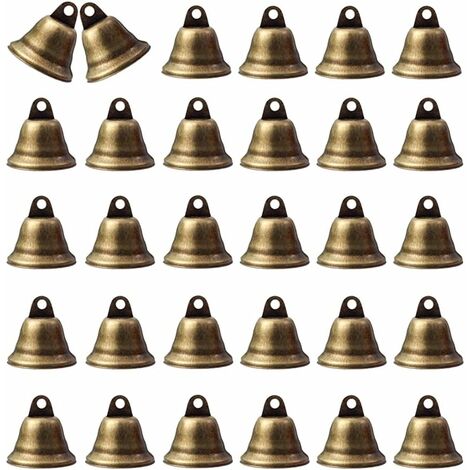 MINKUROW Pamtns 30 Piezas Tiny Tiny Bell Vintage Bronce Vintage Vintage Bronce Jingle Bells Vintage Bronce Campanas Mini Tiny Bell Bronce Bell Campanas Artesanales Small Jingle Bells