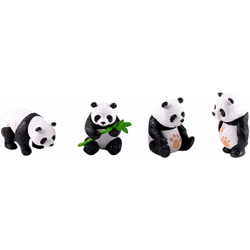 Image of Minkurow - Panda Figure, 4 Pezzi Panda Ornamenti Cute Panda Figure Giardino Micro Paesaggio Ornamento Bonsai Decor Craft Cake Accessori Casa Creativa