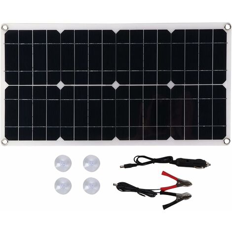 MINKUROW Panel Solar, Panel Solar Portátil Panel Solar Para Exteriores 25w 18v Silicio Monocristalino Dual - Panel Solar De Carga Usb Para Automóvil Ligero Barco Al Aire Libre, Bosque De Montaña, Hier