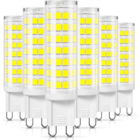 MINKUROW Paquete De 5 Bombillas Led G9, 6 W, 550 Lm, Blanco Frío, 6000 K, Repuesto Para Bombillas Halógenas De 50 W, 60 W, Ángulo De Haz Led G9 Sin Parpadeo, Ángulo De Haz De 360°, No Regulable Ca 220