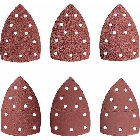 MINKUROW Paquete de 60 Hojas de Lija, Papel de Lija Triangular 11 Agujeros 40 60 80120 180 240 Ideal para Lijadora Multiusos