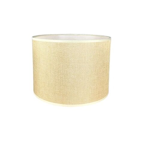 MINKUROW Paralume Cilindro In Tessuto Di Lino Fatto A Mano, Per Lampada Da Tavolo, Lampada A Sospensione, Lampada Da Terra (Beige, Diametro 22 Cm X Altezza 17 Cm)