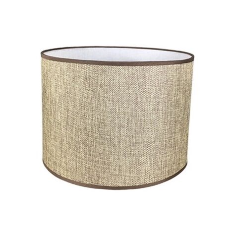 MINKUROW Paralume Cilindro In Tessuto Di Lino Fatto A Mano, Per Lampada Da Tavolo, Lampada A Sospensione, Lampada Da Terra (Caffè, Diametro 33 Cm X Altezza 23 Cm)