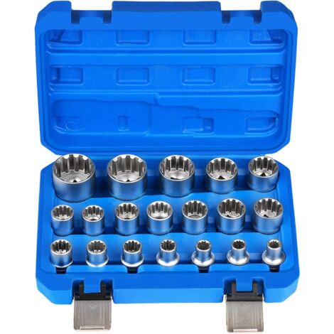 MINKUROW Parts Juego de dados, doce puntos, vaso con accionamiento múltiple, 12 puntos, 1/2" 8-32 mm I acero CR-V