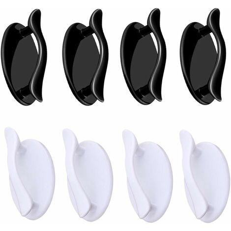 MINKUROW Parts Kunststoff-Möbelgriff, Tür- und Fenstergriffe, selbstklebender Türgriff, selbstklebender Sofort-Türgriff für Türfenster, kreatives Zuhause, Glastür, Tür- und Fensterzubehör (schwarz + w