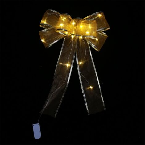 MINKUROW Party Ornamente Weihnachtsbaum Dekoration Home Led Lichter Bowknot String Light Weihnachten Bowknot Ribbon Lights Ribbon Bows