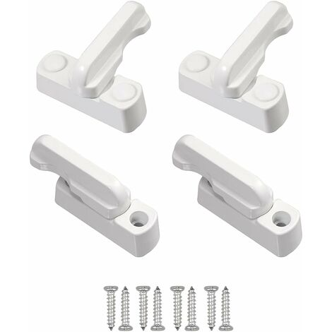 MINKUROW Pcs Sash Jammer Door Lock, White Safety Lock, Window Door Limiter Con Tornillos, Door Lock Para Upvc Window Door Home Security Safety Child Protection