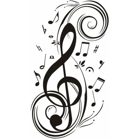 MINKUROW Pegatinas De Pared Creativas Decoración Etiqueta De La Pared Sala De Estar Tatuajes De Pared Diseño Dormitorio Decoración De Bricolaje Pegatinas De Pvc Notas Musicales Pegatinas De Pared 73 x