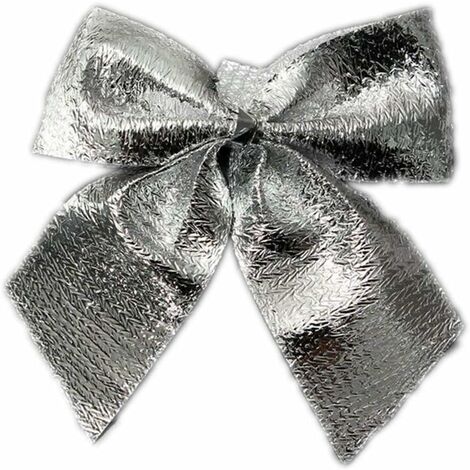 MINKUROW Piccolo Argento Albero Di Natale Papillon/Nodi 24 Pezzi (Argento)