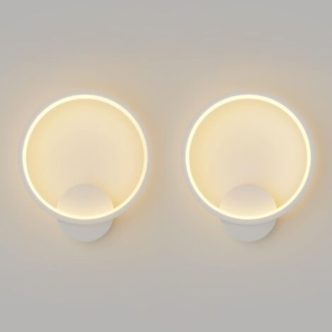 MINKUROW Pieces LED-Innenwandleuchte 12 W, dekorative runde Wandleuchte aus Aluminium und Eisen für Schlafzimmer, Wohnzimmer, Flur, Treppe, 780 lm