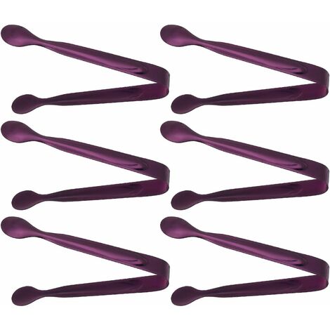 MINKUROW Pinze Per Gelato Pinze Per Servire In Acciaio Inossidabile Pinze Per Grigliate Pinze Da Cucina Pinze Per Zucchero Pinze Per Biscotti Per Alimenti Per Bar In Casa 6 Pezzi (Viola)