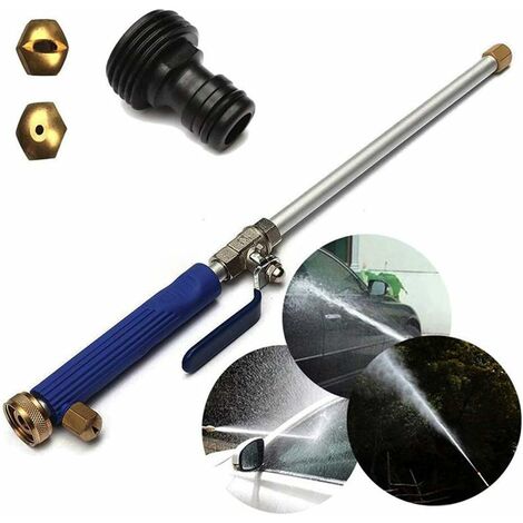 MINKUROW Pistola De Agua Alta Azul Lanzas De Chorro De Agua Para Jardín 46 Cm, Boquilla De Volumen De Agua Ajustable Pistola Rociadora De Riego Para Accesorio Lavado De Ventanas Lavado De Automóviles