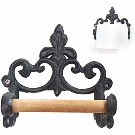 MINKUROW Porta Pañuelos, Toallero, Estante De Papel Higiénico De Hierro Forjado Retro, Accesorios De Cocina Y Baño