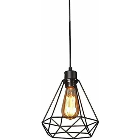 MINKUROW Portalampada Industriale Con Gabbia Per Lampadina In Metallo Vintage Per Lampada A Sospensione Fai-Da-Te Lampada Da Parete A Plafoniera (Lampadina Esclusa)