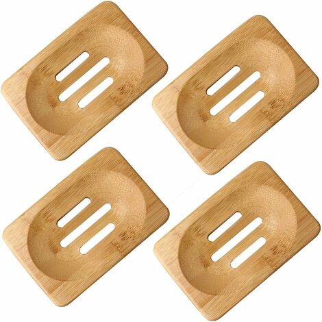 MINKUROW Portasapone Da 4 Pezzi, Portasapone In Bambù Fatto A Mano Per La Cucina Del Bagno