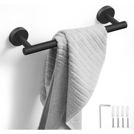 MINKUROW Portasciugamani, Portasciugamani Da Bagno In Acciaio Inossidabile, Portasciugamani Da Bagno 31 Cm, Nero