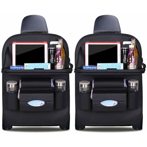 MINKUROW Protezione Per Lo Schienale Dell'organizzatore Dell'auto Protezione Per Seggiolino Auto In Pelle Pu Di Lusso Con Supporto Per Tablet Pieghevole Protezione Per Lo Schienale Impermeabile Borsa 