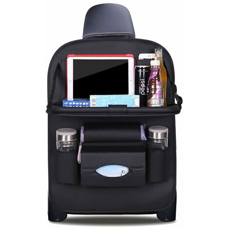 MINKUROW Protezione Per Lo Schienale Dell'organizzatore Dell'auto Protezione Per Seggiolino Auto In Pelle Pu Di Lusso Con Supporto Per Tablet Pieghevole Protezione Per Lo Schienale Impermeabile Borsa