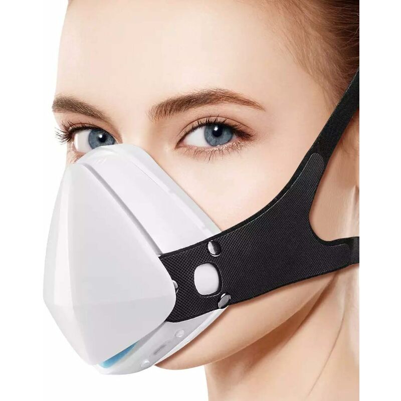 Image of Purificatore d'aria bianco elettrico ricaricabile riutilizzabile filtro hepa maschera facciale - Minkurow