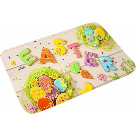 MINKUROW Rabbit Easter Felpudo Tapete De Entrada De Conejo Tapete De Bienvenida Antideslizante Tapete De Baño Decorativo Para Cocina Casera (40 x 60 Cm) —— E