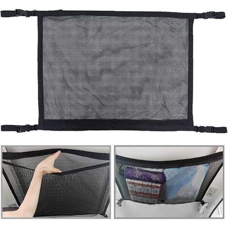MINKUROW Red de equipaje para techo de automóvil 90x65 cm Red de almacenamiento universal para techo de automóvil Red de equipaje para techo de automóvil para almacenamiento para la mayoría de los tip