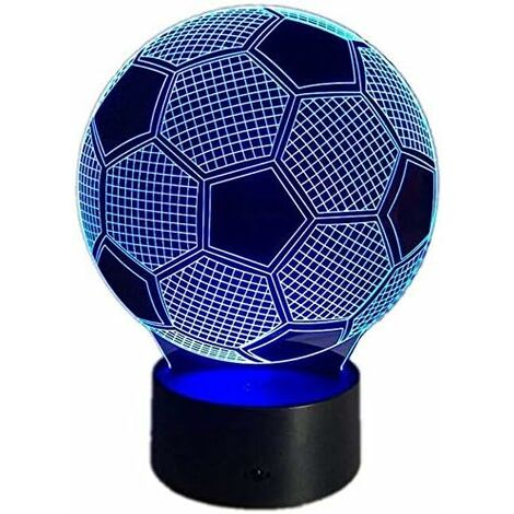 MINKUROW Regalo Di Calcio Per Ragazzi Ragazze, Luce Notturna Di Calcio Per Bambini Lampada Da Illusione Ottica 3d Decorazione Camera Da Letto 16 Colori Cambianti Regalo Di Compleanno Di Natale Per Tif