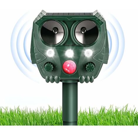 MINKUROW Repelente De Gatos Solar Ultrasónico Y Flash Para Gatos, Perros, Pájaros, Ardillas, Topos, Ratas, Mantenga Su Jardín A Salvo Del Acoso Animal,