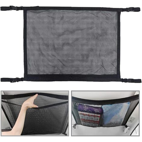 MINKUROW Rete portaoggetti per tetto auto 80x55 cm Rete portaoggetti universale per tetto auto Rete portaoggetti per tetto auto per riporre la maggior parte dei tipi di veicoli Auto (Nero)