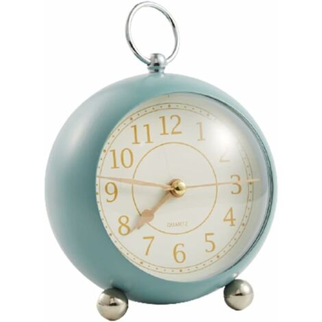 MINKUROW Retro Antik Analog Wecker Kleine Silent Bedside Gift Clock – Blau