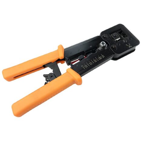 MINKUROW Rj45 Crimpatrice Per Cavi Di Rete E Telefonici Rj11/Rj12 - Crimpatrice 3 In 1, Pinza Modulare Per Cavi Di Rete Di Telecomunicazioni, Crimpatrice A Cricchetto Per Cavi Di Rete 6p/8p