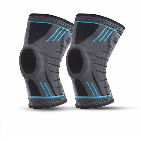 MINKUROW Rodillera, 2 Piezas De Rodillera Elástica Ajustable, Rodillera Rotuliana Y De Ligamento, Rodillera Deportiva, Rodillera Para Osteoartritis, Transpirable Y Unisex (L)