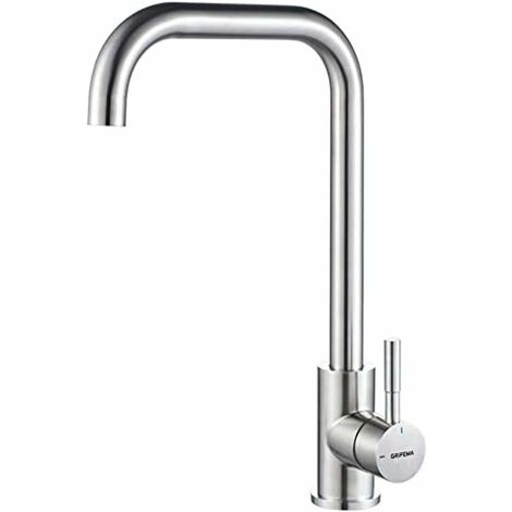 MINKUROW Rubinetto Cucina con Bocca Girevole 360°, Miscelatore Monocomando Lavello, Acciaio