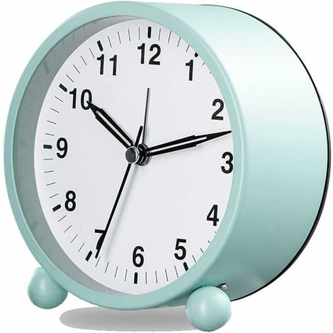MINKUROW Runde Uhr Batteriebetrieben Schlafzimmer Starke Uhr Tischdeko Grün