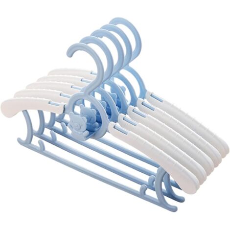 MINKUROW Rutschfeste Baby-Kleiderbügel, 10 Stück Baby-Kleiderbügel, Kunststoff-Kinderbügel, Baby-Kleiderbügel, verstellbare Kinder-Kunststoff-Kleiderbügel für Platzersparnis (Blau)