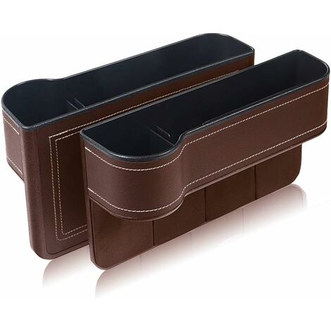 MINKUROW Scatola Portaoggetti Per Auto, 2 Pezzi Organizer Per Seggiolino Auto Universale Tasca Laterale Per Sedile In Pelle Scatola Per Portaoggetti Per Portamonete Telefono Monete Chiave Per Sigarett