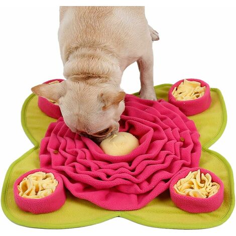 MINKUROW Schnüffelmatte Hundematte Fressmatte Schnüffelmatte Spielmatte Fressmatte Interaktives Spielzeug Trainingsmatte Schnüffelmatte Slow Dog Feeder 48x48cm