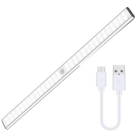 MINKUROW Schranklicht, Tanbaby LED-Bewegungssensor-Licht mit 60 LEDs, USB-Aufladung Schranklicht, 3 Modi Nachtlicht Schranklicht, für Schrank, Garderobe, Treppe, Flur (40cm)