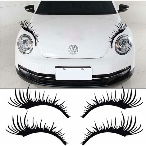 MINKUROW Schwarze Wimpern Autoaufkleber Wimpern Aufkleber Autodekor Autowimpernaufkleber Abnehmbare Wimpern Autoaufkleber, Dekorativer Körperaufkleber, Auto-Styling